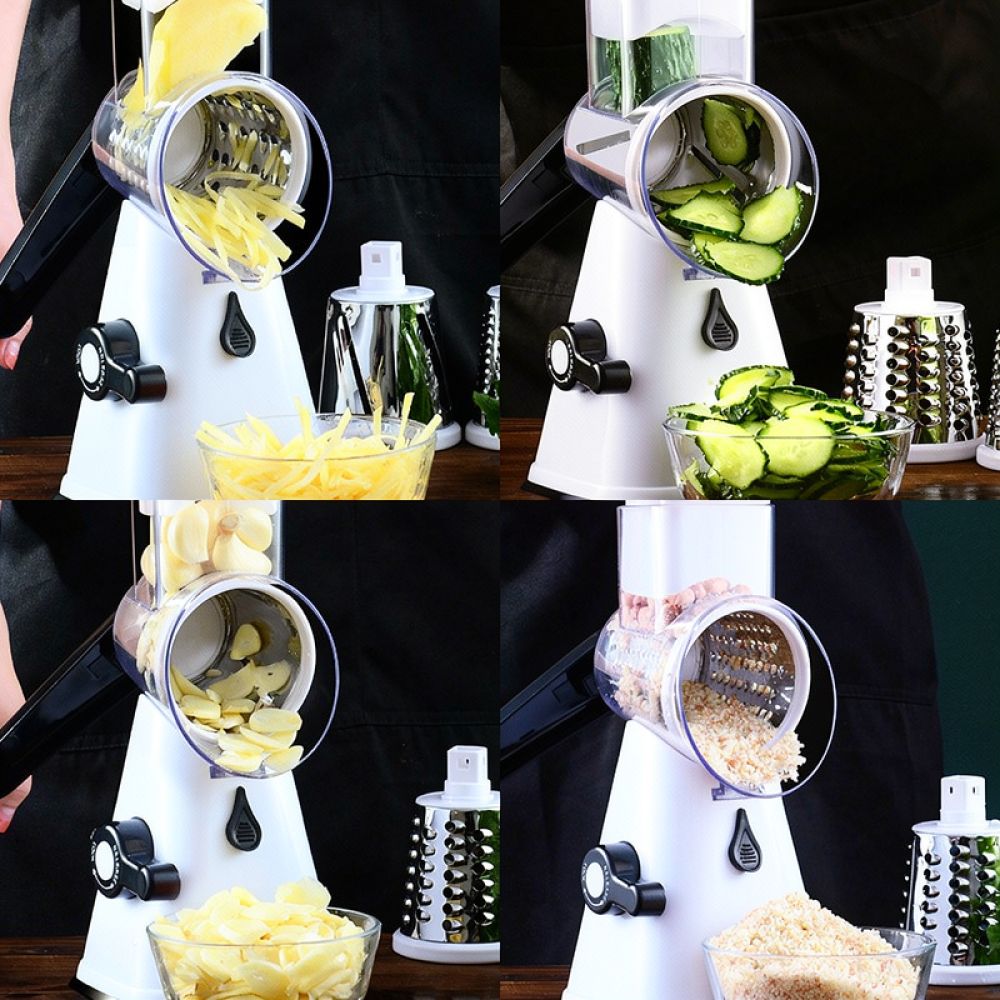 Kitchen Helper Gadgets - Affettatrice Rotante per Alimenti, Grattugia, Tritatutto